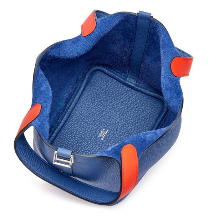 Handmade HPL 18 Bleu Brighton Clemence and Capucine Swift Verso Palladium Hardware - 图片 6
