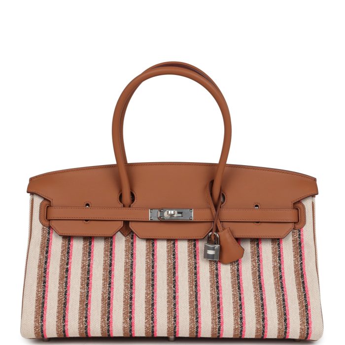 Handmade Bag HSB Light 39 Multicolor Toile and Gold Swift Palladium Hardware
