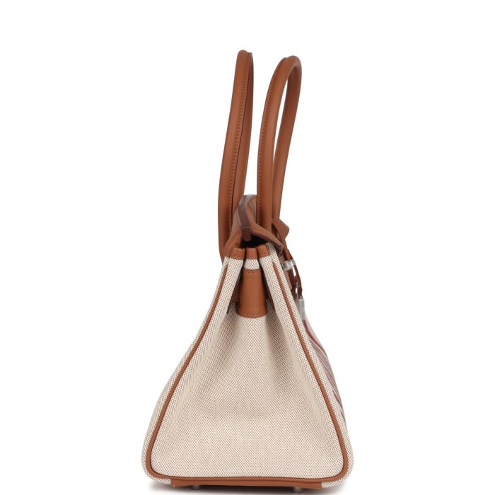 Handmade Bag HSB Light 39 Multicolor Toile and Gold Swift Palladium Hardware - 图片 3