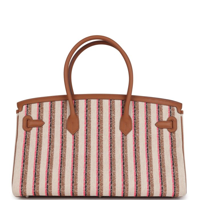 Handmade Bag HSB Light 39 Multicolor Toile and Gold Swift Palladium Hardware - 图片 4