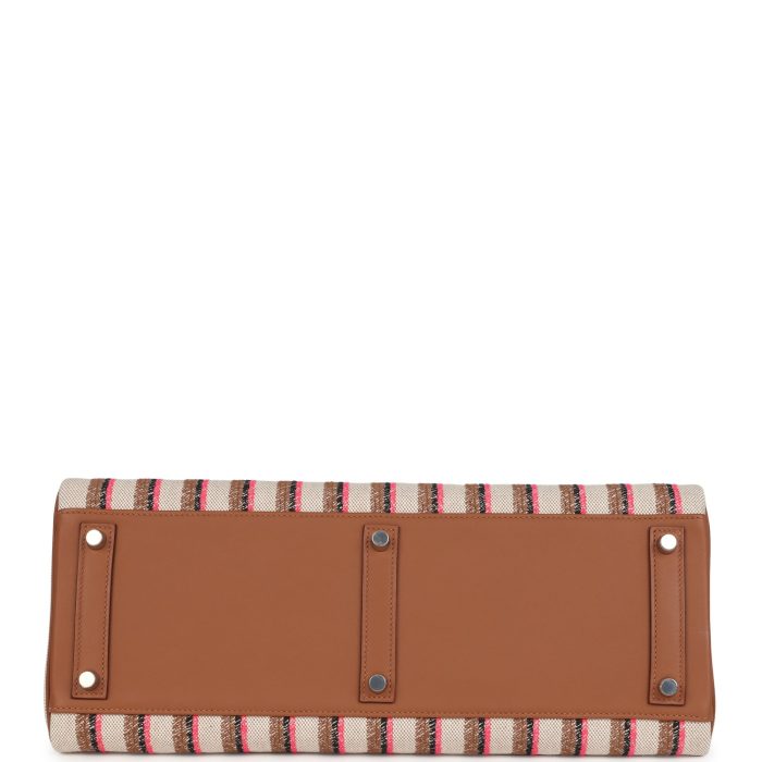 Handmade Bag HSB Light 39 Multicolor Toile and Gold Swift Palladium Hardware - 图片 5