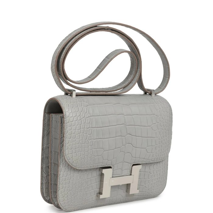 Handmade Bag HC 18 Gris Perle Matte Alligator Palladium Hardware - 图片 2
