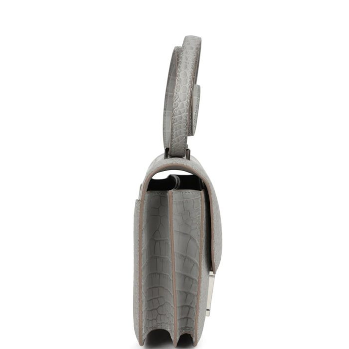 Handmade Bag HC 18 Gris Perle Matte Alligator Palladium Hardware - 图片 3