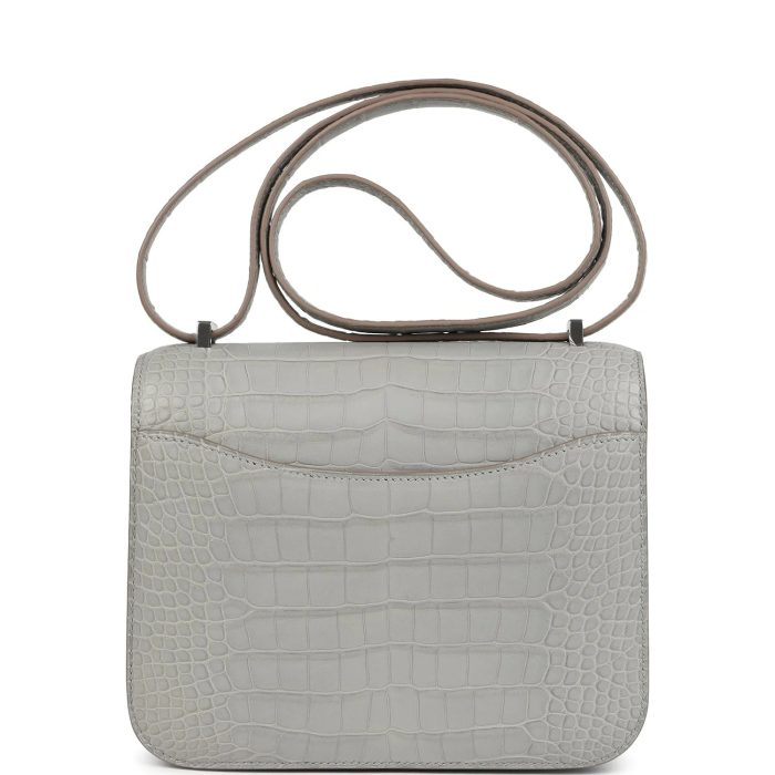 Handmade Bag HC 18 Gris Perle Matte Alligator Palladium Hardware - 图片 4