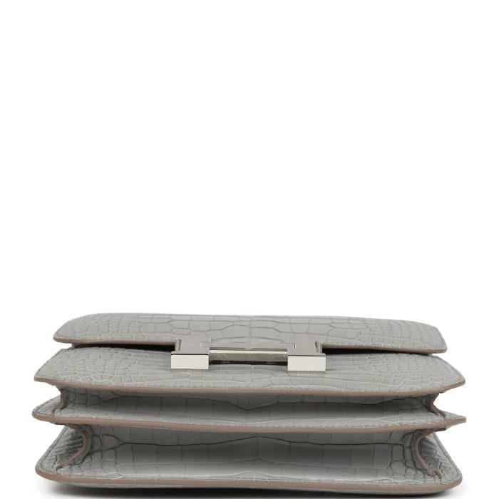 Handmade Bag HC 18 Gris Perle Matte Alligator Palladium Hardware - 图片 5
