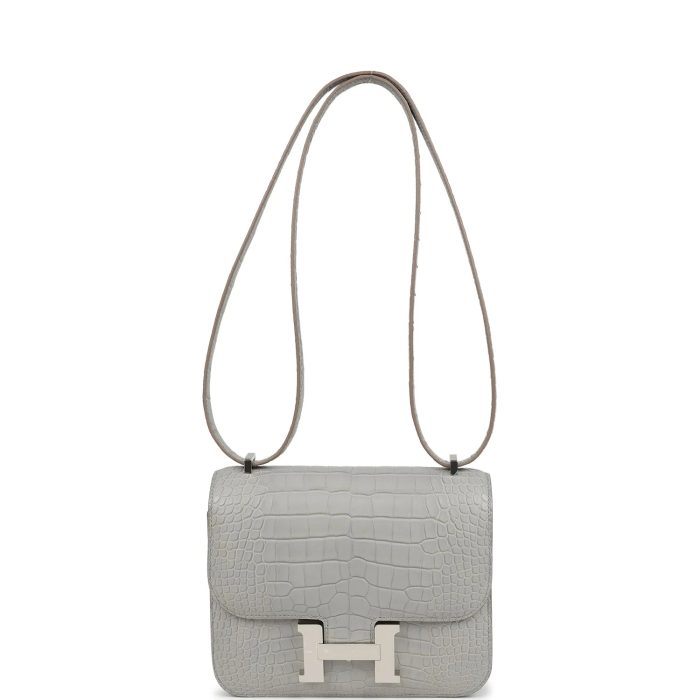 Handmade Bag HC 18 Gris Perle Matte Alligator Palladium Hardware - 图片 6