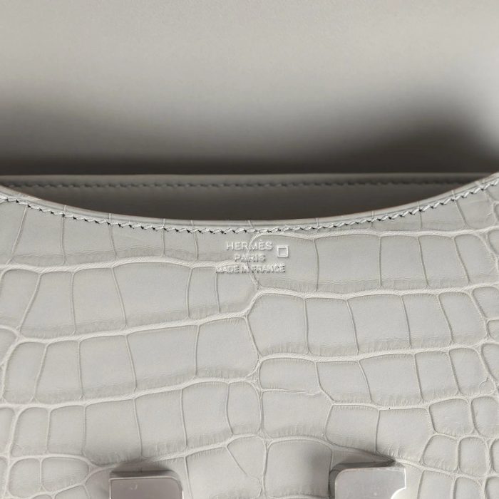 Handmade Bag HC 18 Gris Perle Matte Alligator Palladium Hardware - 图片 7