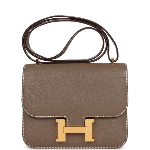 Handmade Bag HC 18 Etoupe Chevre Mysore Gold Hardware