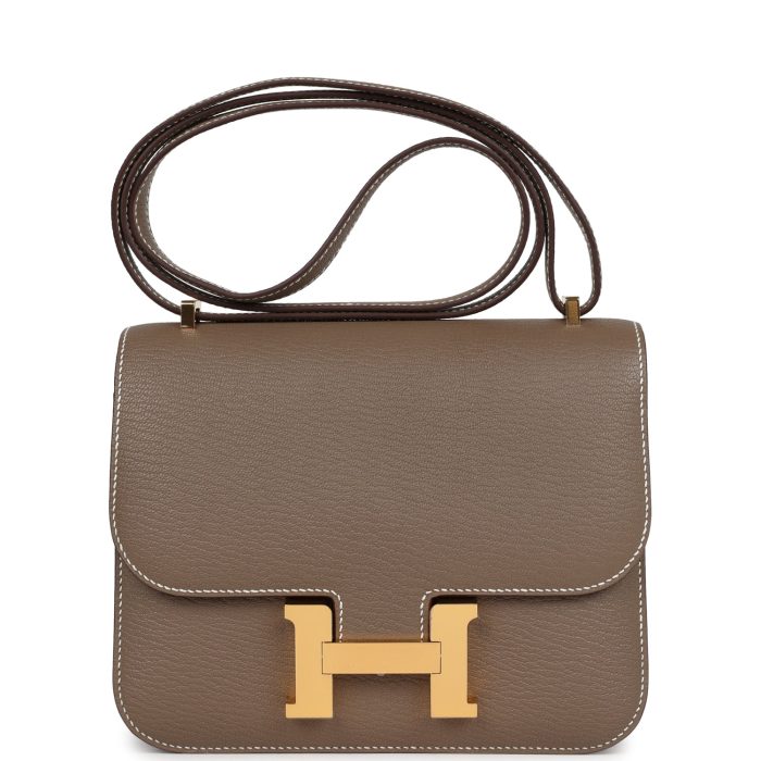 Handmade Bag HC 18 Etoupe Chevre Mysore Gold Hardware