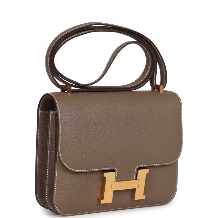 Handmade Bag HC 18 Etoupe Chevre Mysore Gold Hardware - 图片 2