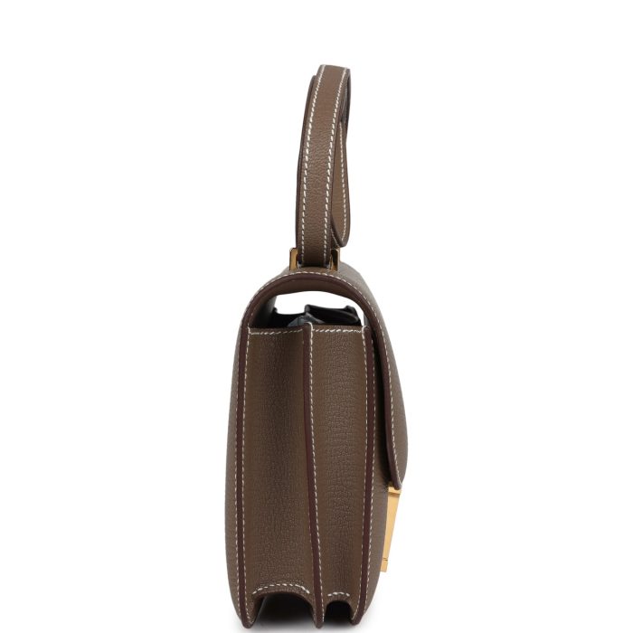Handmade Bag HC 18 Etoupe Chevre Mysore Gold Hardware - 图片 3