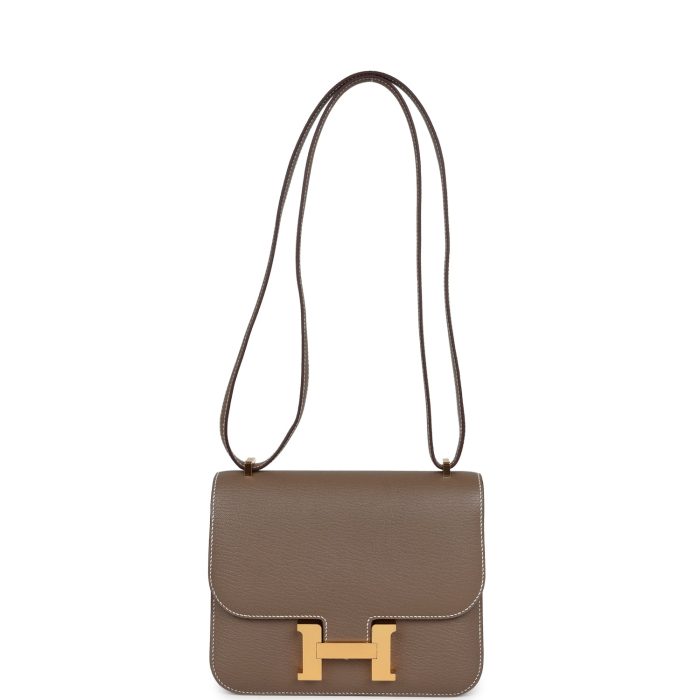 Handmade Bag HC 18 Etoupe Chevre Mysore Gold Hardware - 图片 6