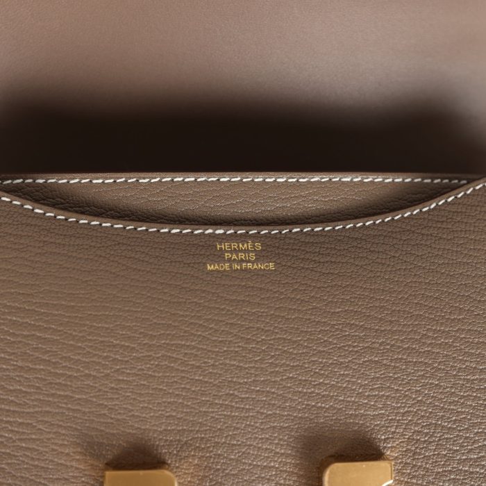 Handmade Bag HC 18 Etoupe Chevre Mysore Gold Hardware - 图片 7