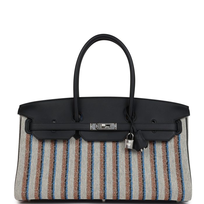 Handmade Bag HSB Light 39 Multicolor Toile and Black Swift Palladium Hardware