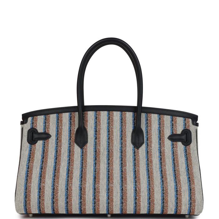 Handmade Bag HSB Light 39 Multicolor Toile and Black Swift Palladium Hardware - 图片 5