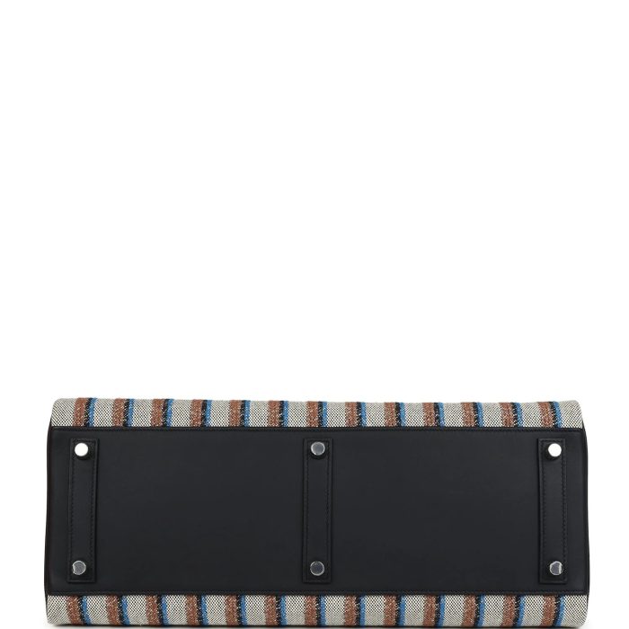 Handmade Bag HSB Light 39 Multicolor Toile and Black Swift Palladium Hardware - 图片 6