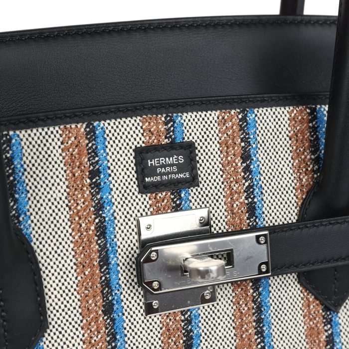 Handmade Bag HSB Light 39 Multicolor Toile and Black Swift Palladium Hardware - 图片 7