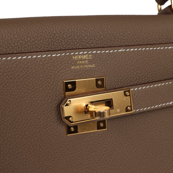 Handmade HKR 28 Etoupe Togo Gold Hardware - 图片 7