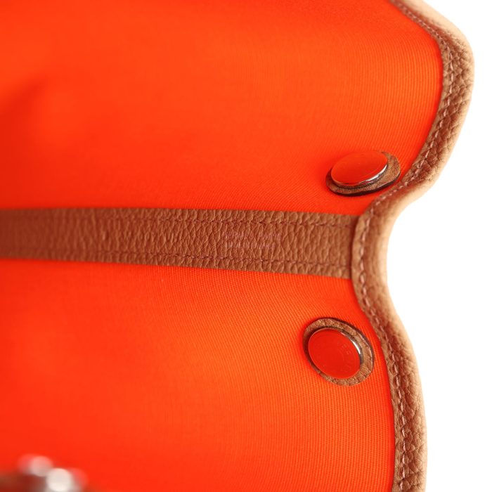 Handmade Bag HGP 30 Orange Minium Toile and Biscuit Negonda Palladium Hardware - 图片 6