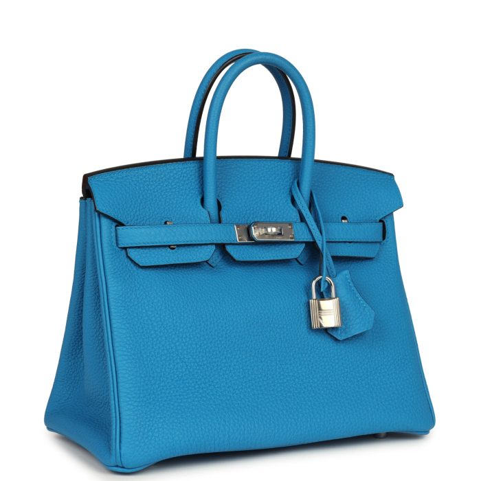 Handmade Bag HB 25 Bleu Zanzibar Togo Palladium Hardware - 图片 2