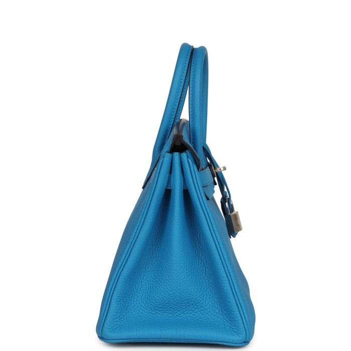 Handmade Bag HB 25 Bleu Zanzibar Togo Palladium Hardware - 图片 3