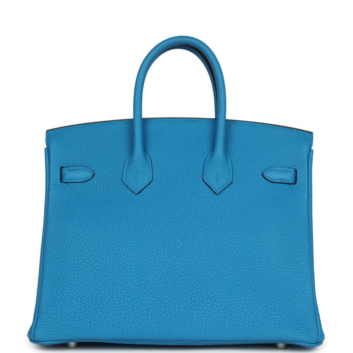 Handmade Bag HB 25 Bleu Zanzibar Togo Palladium Hardware - 图片 4