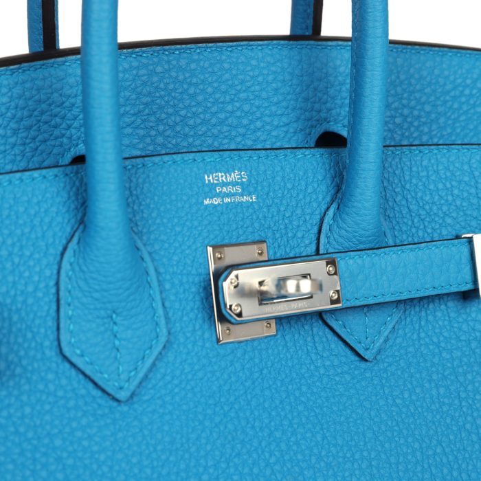 Handmade Bag HB 25 Bleu Zanzibar Togo Palladium Hardware - 图片 6