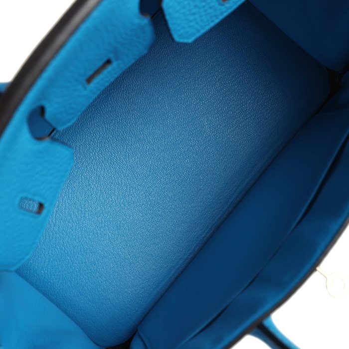 Handmade Bag HB 25 Bleu Zanzibar Togo Palladium Hardware - 图片 7