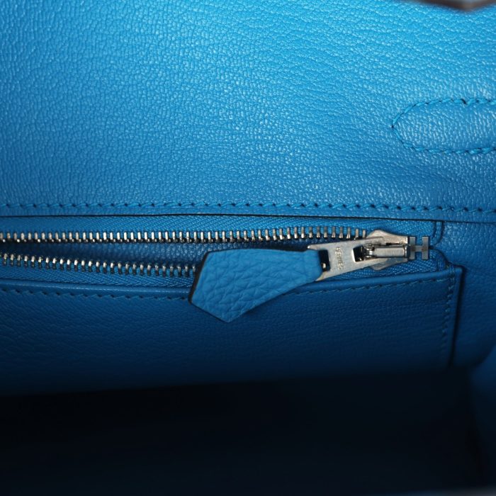 Handmade Bag HB 25 Bleu Zanzibar Togo Palladium Hardware - 图片 8