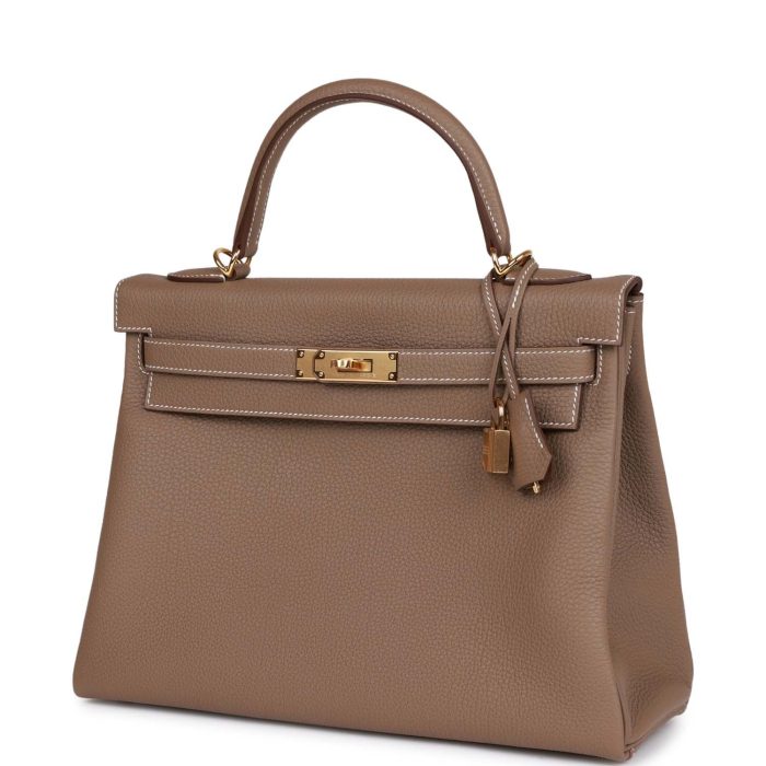 Handmade HKR 32 Etoupe Togo Gold Hardware - 图片 5