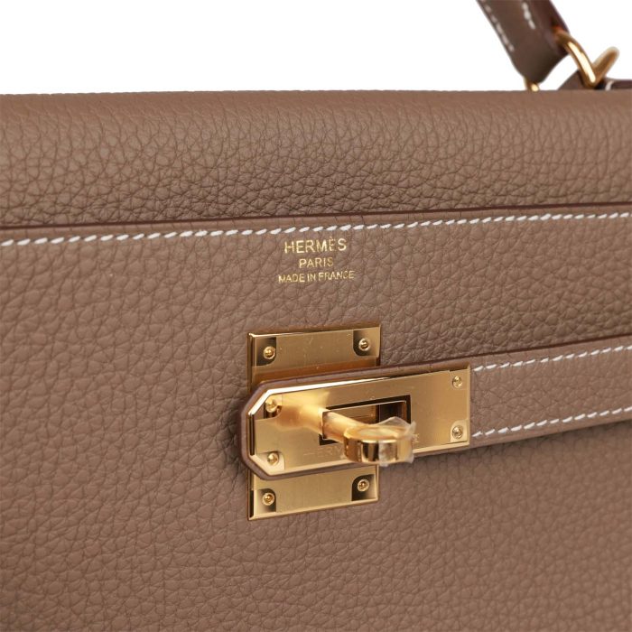 Handmade HKR 32 Etoupe Togo Gold Hardware - 图片 7