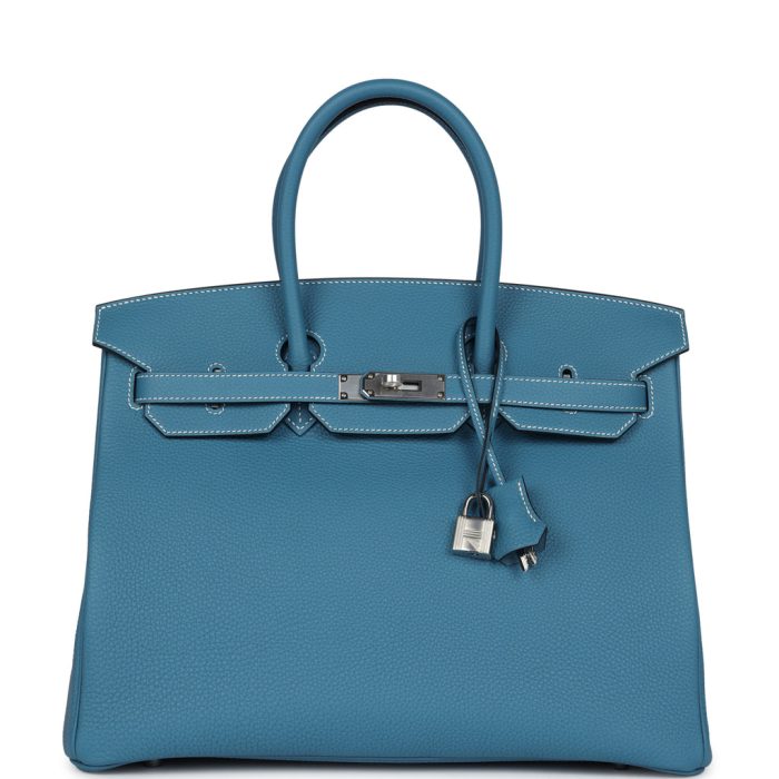 Handmade Bag HB 35 Blue Jean Togo Palladium Hardware