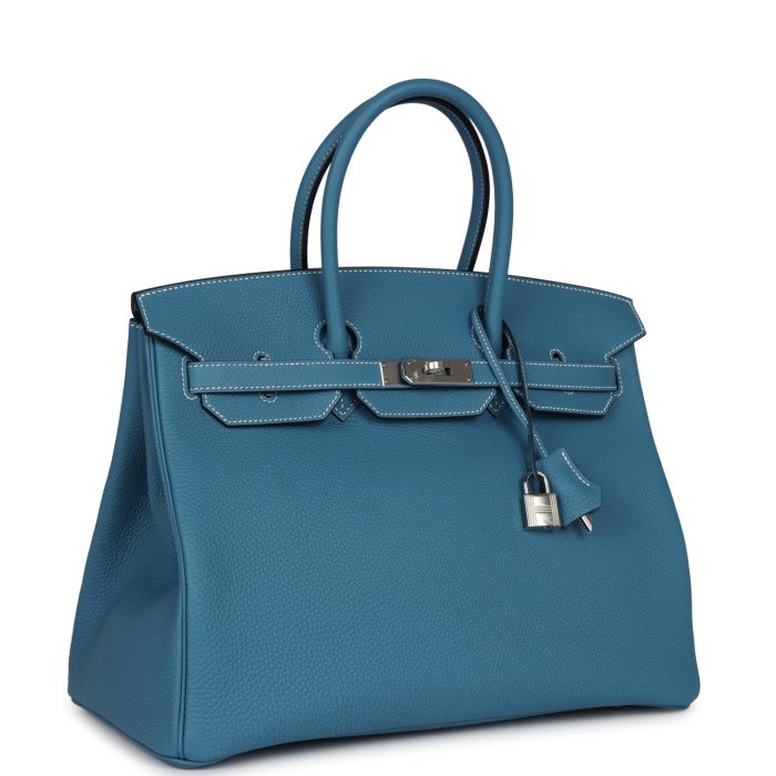 Handmade Bag HB 35 Blue Jean Togo Palladium Hardware - 图片 2