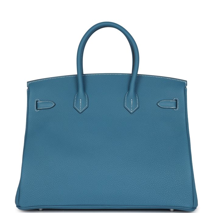 Handmade Bag HB 35 Blue Jean Togo Palladium Hardware - 图片 4