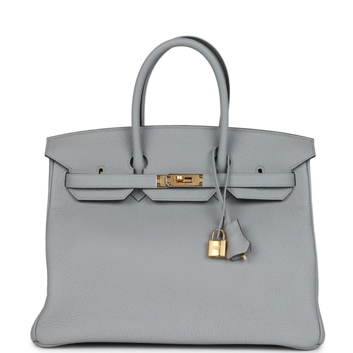 Handmade Bag HB 35 Bleu Glacier Togo Gold Hardware