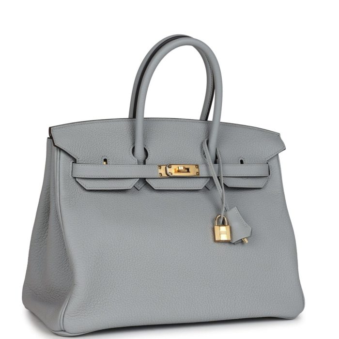 Handmade Bag HB 35 Bleu Glacier Togo Gold Hardware - 图片 2