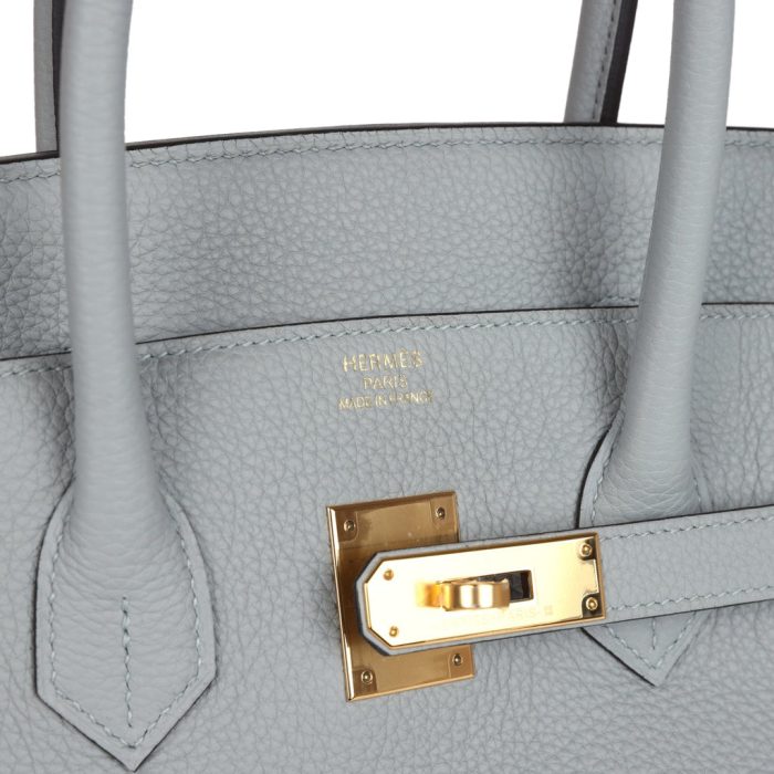 Handmade Bag HB 35 Bleu Glacier Togo Gold Hardware - 图片 6