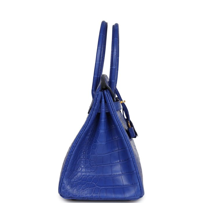 Handmade Bag HB 30 Bleu Electric Matte Alligator Gold Hardware - 图片 3