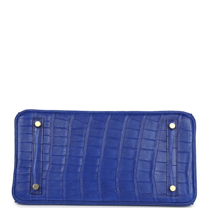 Handmade Bag HB 30 Bleu Electric Matte Alligator Gold Hardware - 图片 5