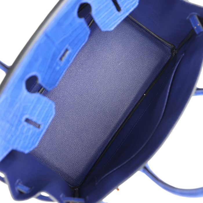 Handmade Bag HB 30 Bleu Electric Matte Alligator Gold Hardware - 图片 7