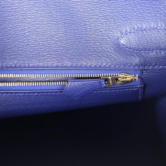 Handmade Bag HB 30 Bleu Electric Matte Alligator Gold Hardware - 图片 8