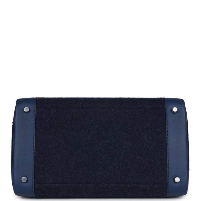 Handmade Bag HB 35 Bleu Nuit Feutre Wool and Bleu De Malte Swift Palladium Hardware - 图片 5