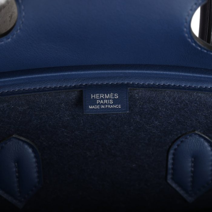 Handmade Bag HB 35 Bleu Nuit Feutre Wool and Bleu De Malte Swift Palladium Hardware - 图片 6