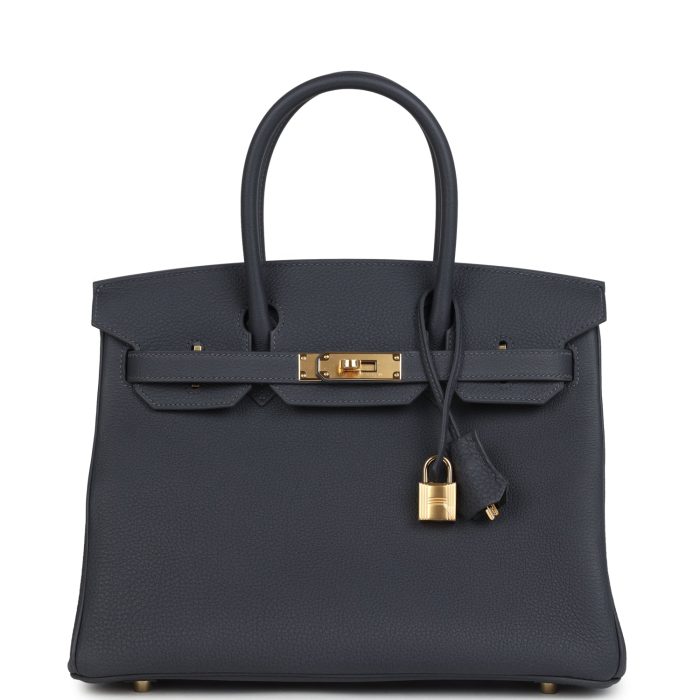 Handmade Bag HB 30 Ardoise Togo Gold Hardware