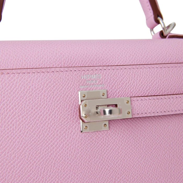 Handmade HKS 25 Mauve Sylvestre Epsom Palladium Hardware - 图片 6