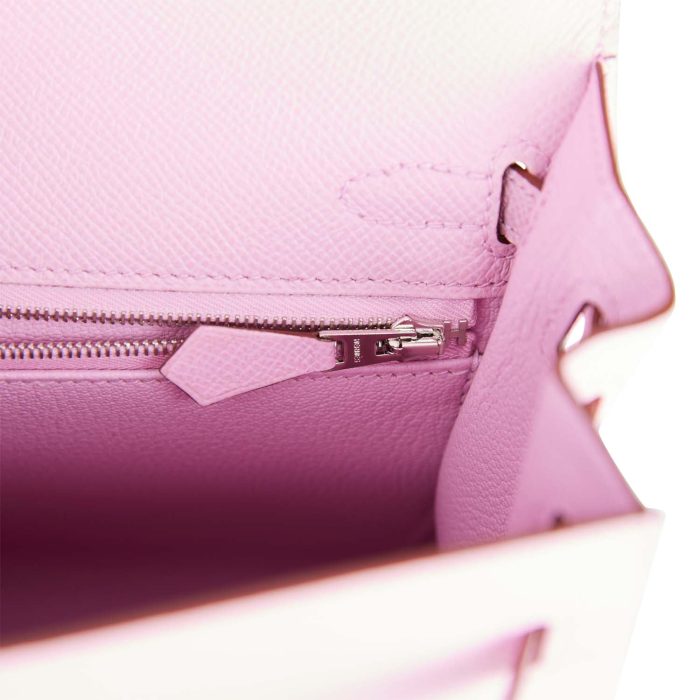 Handmade HKS 25 Mauve Sylvestre Epsom Palladium Hardware - 图片 8