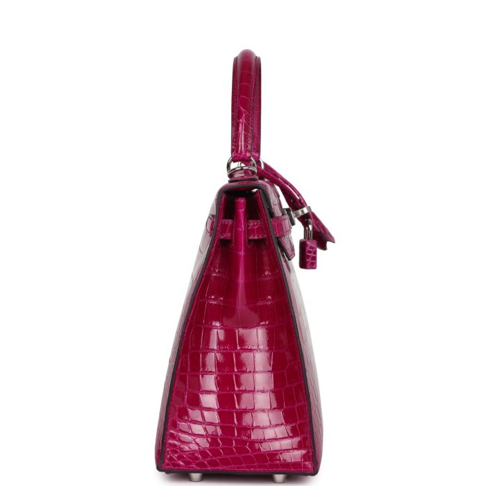 Handmade HKS 25 Rose Pourpre Shiny Niloticus Crocodile Palladium Hardware - 图片 3