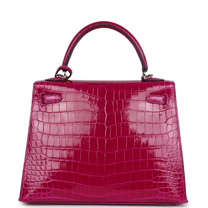Handmade HKS 25 Rose Pourpre Shiny Niloticus Crocodile Palladium Hardware - 图片 4