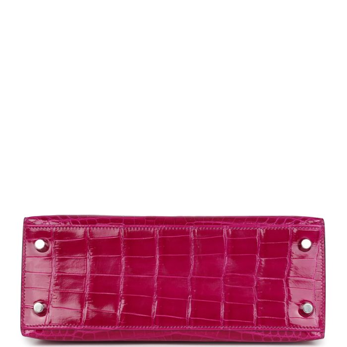 Handmade HKS 25 Rose Pourpre Shiny Niloticus Crocodile Palladium Hardware - 图片 5