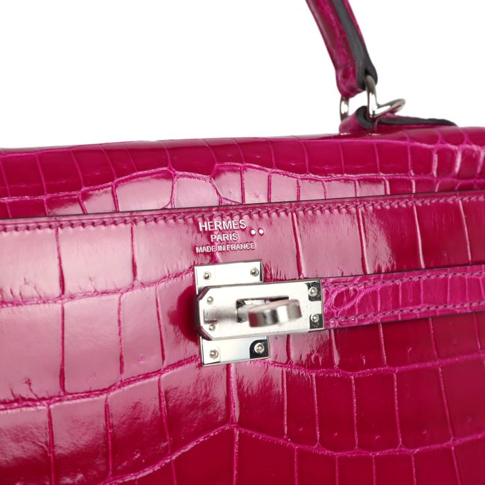 Handmade HKS 25 Rose Pourpre Shiny Niloticus Crocodile Palladium Hardware - 图片 6